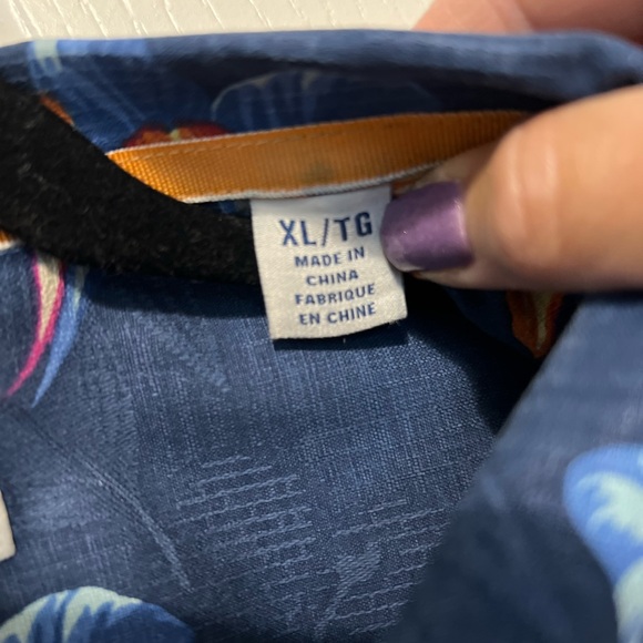 Tommy Bahama Men's Navy and Orange Floral Shirt - Picture 3 of 5